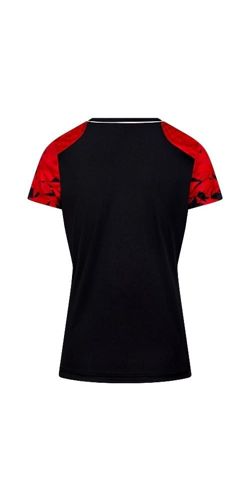 VICTOR T-Shirt Sport-Shirt T-54101 D (100% Polyester) rot/schwarz Damen