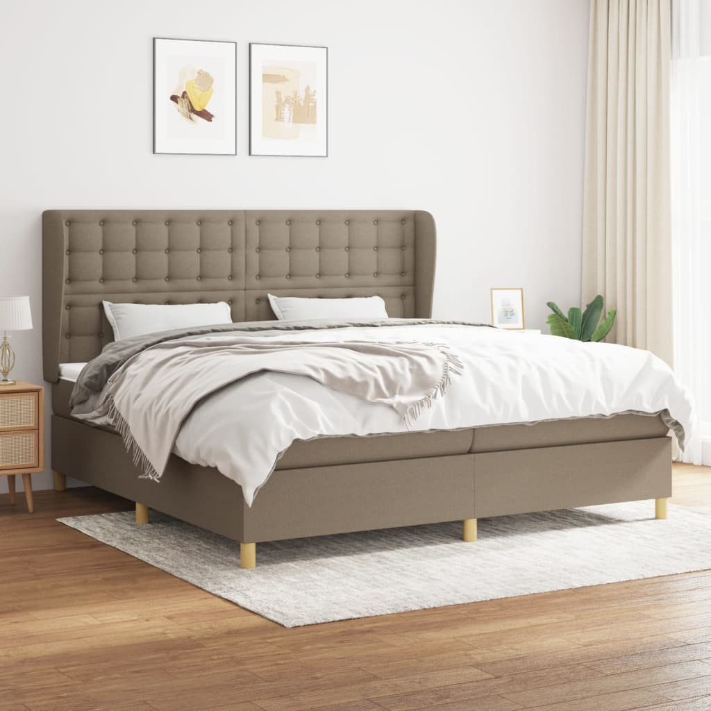 vidaXL Boxspringbett Boxspringbett mit Matratze Taupe 200x200 cm Stoff Bett günstig online kaufen