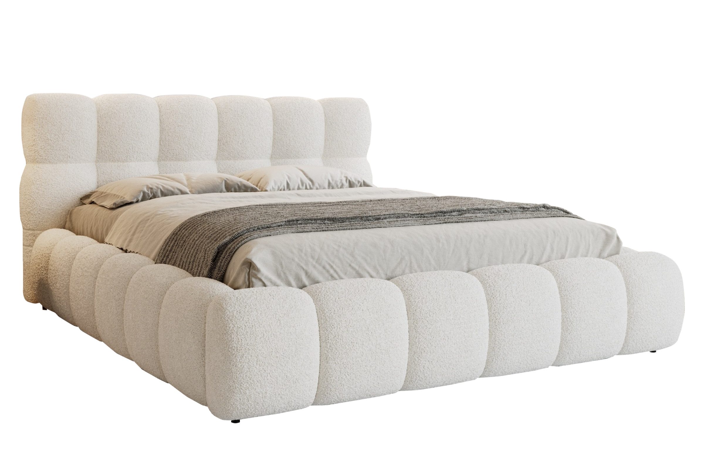 Deine Möbel 24 Polsterbett LUVA Bubble Bett mit Bettkasten und Lattenrost S günstig online kaufen