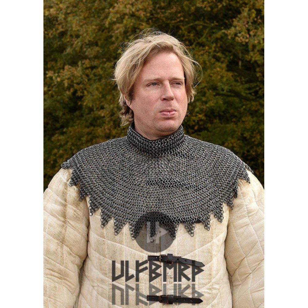Battle Merchant Ritter-Kostüm Bischofskragen, Kettenkragen, unvernietete Ringe, Ø 8mm, Federstahl