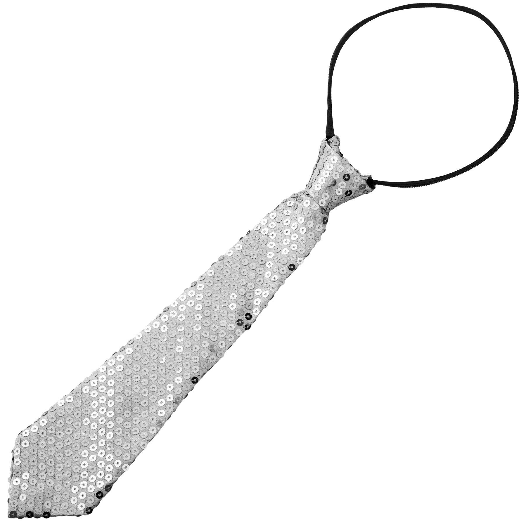 dressforfun Kostüm Pailletten-Krawatte, Schmale Unisex-Krawatte in Einheitsgröße