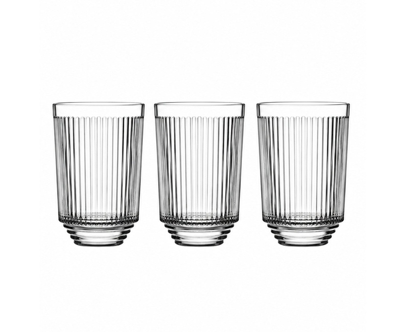 Pasabahce Gläser-Set Dorian, 3-tlg., Glas, 340 ml, 3-teiliges Set in Relief-Design