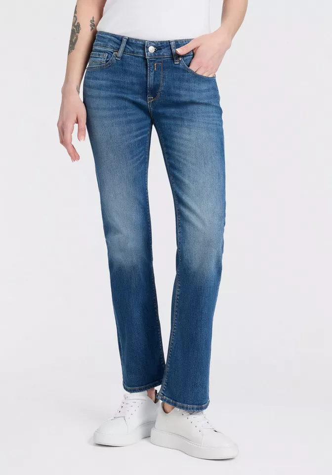 Replay Bootcut-Jeans NEW LUZ mit gesticktem R an der Gesäßtasche