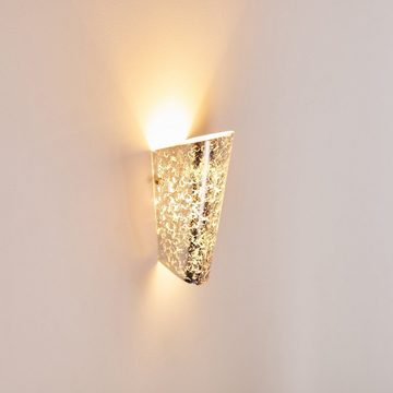 hofstein Wandleuchte »Volvera« Wandlampe aus Glas in Silber, ohne Leuchtmittel, Wandspot mit Up&Down-Effekt, 1xE27, mit Lichteffekt