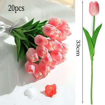 Kunstblumenstrauß 20 Stück Künstliche Tulpenstrauß Echte Berührungsblumen für Dekor, Fivejoy