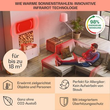 Klarstein Heizkörper La Palma Smart 900 W silver, Standgerät elektrische Infrarot Heizung Spiegel Thermostat elektrisch