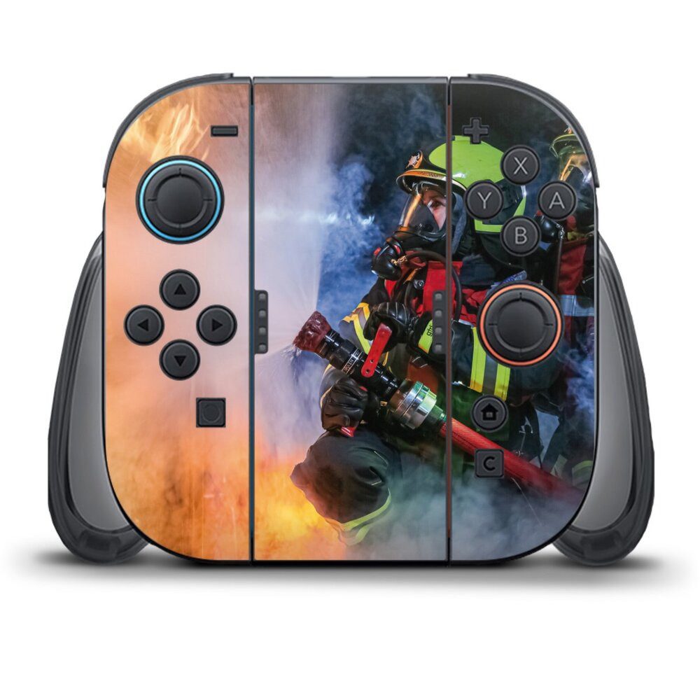 DeinDesign Konsolen-Cover Feuerwehr Feuer Lebensretter Innenangriff, Nintendo Switch 2 Controller Skin Aufkleber Sticker Folie