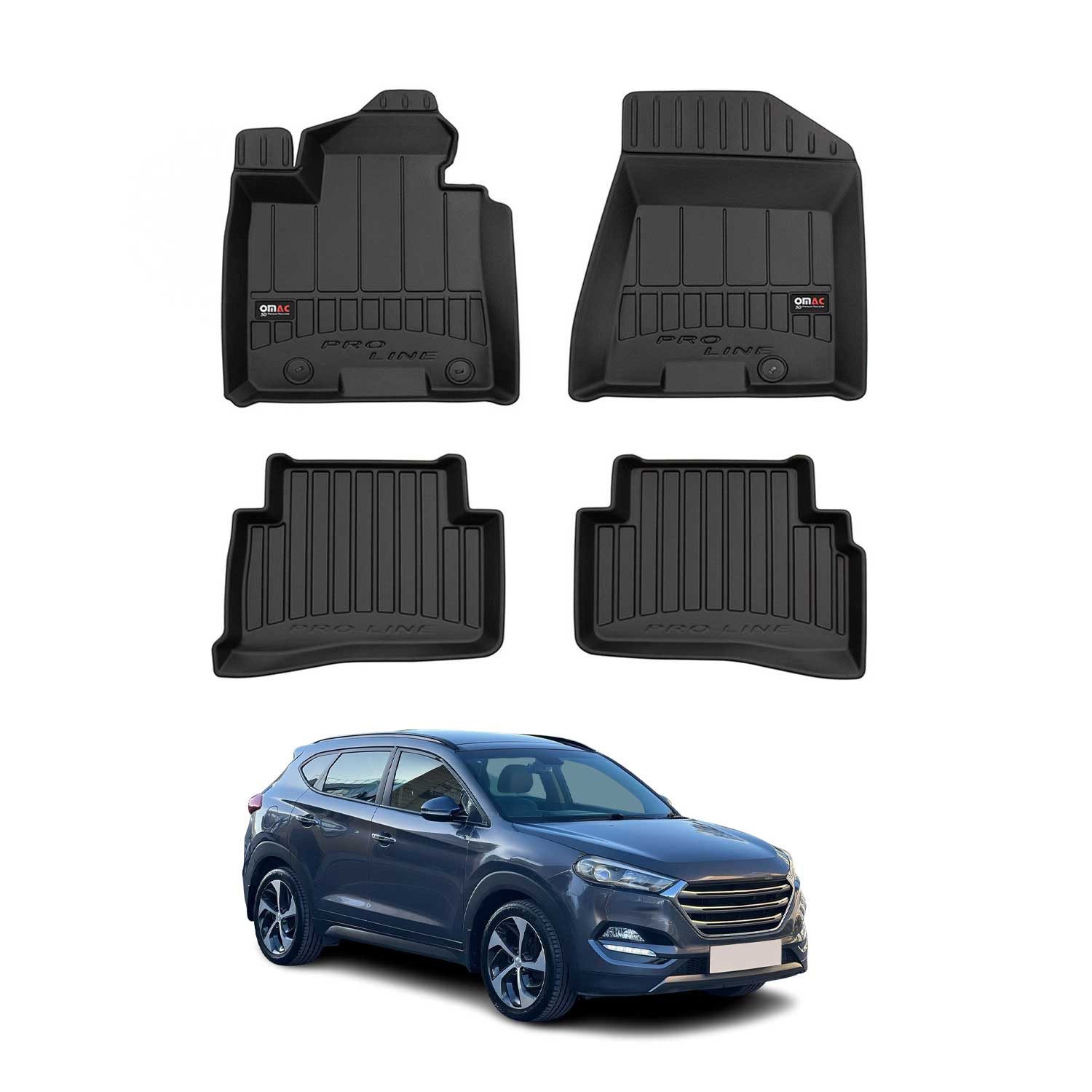OMAC Auto-Fußmatten 2015-2020 Hyundai Tucson Fußmatten TPE Schwarz 4 tlg (4 St), für Hyundai Tucson 2015-2020 Hyundai Tucson 2015-2020, Antirutsch,Wasserfest,Einfache Installation
