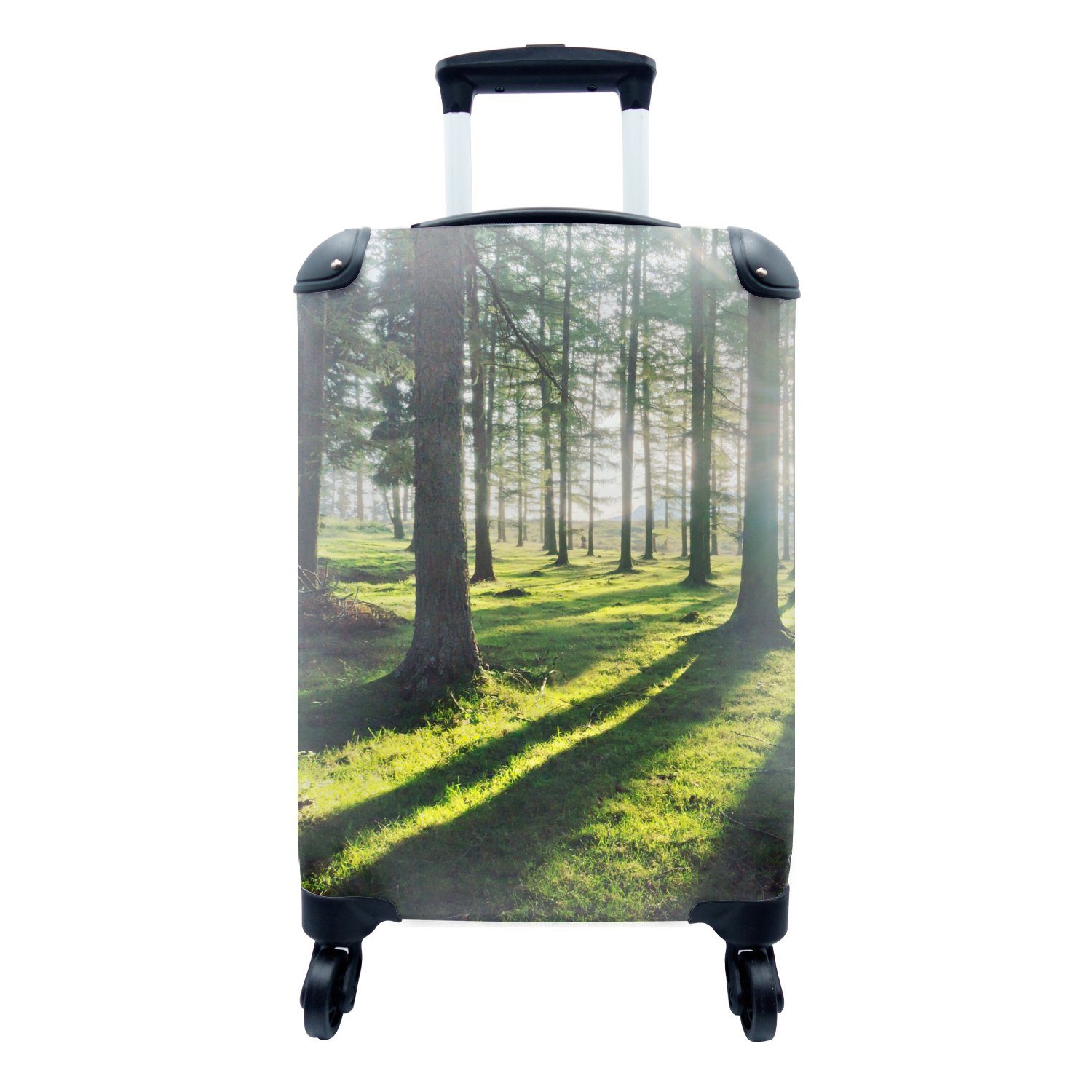 - Rollen, Reisekoffer Natur 4 Trolley, MuchoWow Bäume für - mit Handgepäckkoffer Reisetasche Wald, Ferien, rollen, Handgepäck