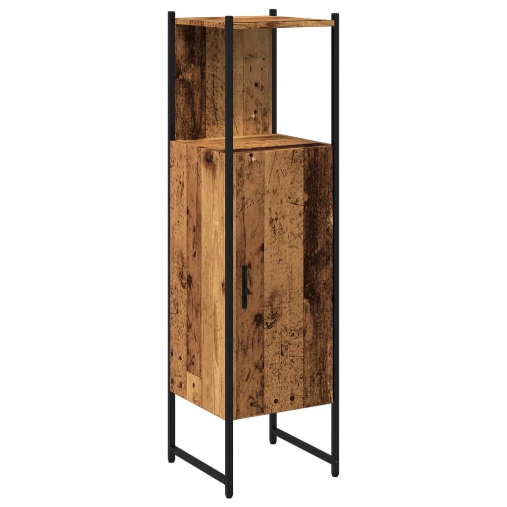 vidaXL Badezimmerspiegelschrank Badschrank Altholz-Optik 33x33x120,5 cm Holzwerkstoff (1-St)
