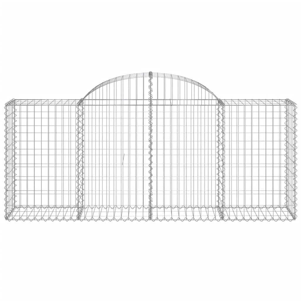 vidaXL Blumentopf Gabionen mit Hochbogen 4 Stk. 200x50x80/100 cm Verzinktes Eisen (4 St)