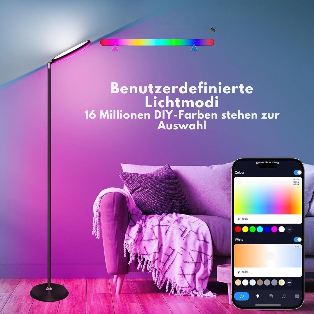 Diyarts LED Stehlampe, LED fest integriert, RGBW, 16 Millionen Farben, RGB, günstig online kaufen