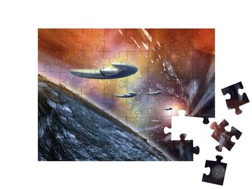 puzzleYOU Puzzle Science-Fiction-Szene mit Raumschiffen, 48 Puzzleteile, puzzleYOU-Kollektionen Fantasy