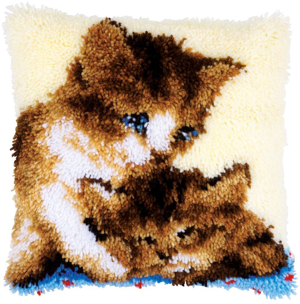 Vervaco Kreativset Vervaco PN-0158350 Knüpfkissen Zwei Katzen, (Set, Vervaco embroidery Kit), Made in Europe