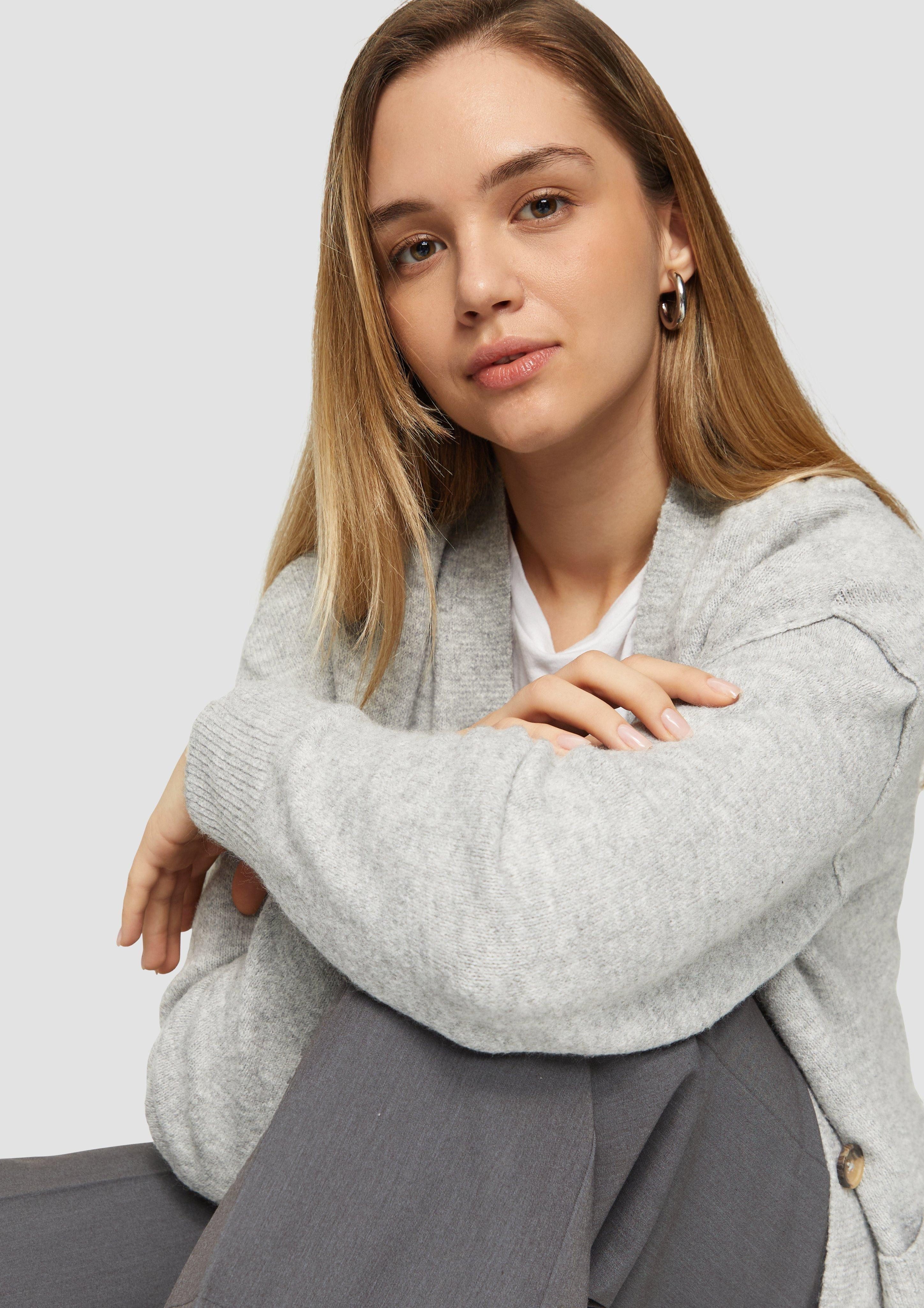 QS Funktionsjacke Flauschiger Cardigan mit Knöpfen günstig online kaufen