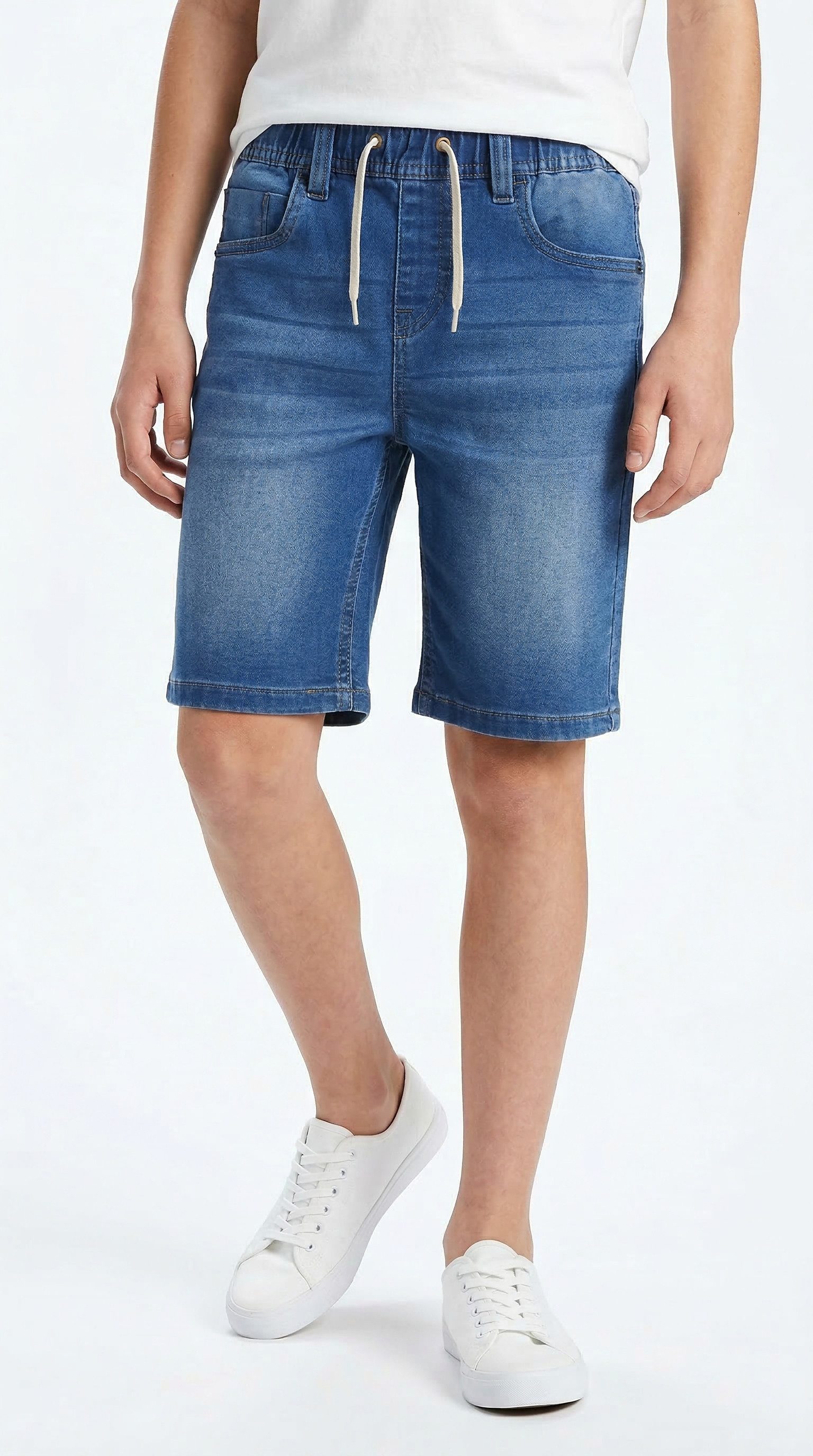 Name It Jeansshorts NKMRYAN JOGGER DNM L SHOR Baumwollmischung, elastisches Bündchen, verstellbar