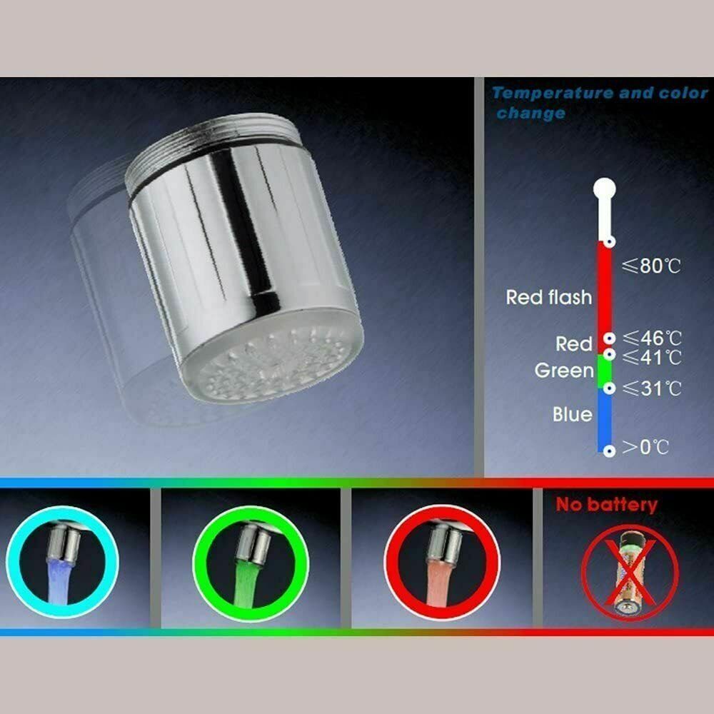 Kueche Bad 3 Farbe  LED Licht Wasserhahn Armatur Aufsatz Badezimmer Küche wo 