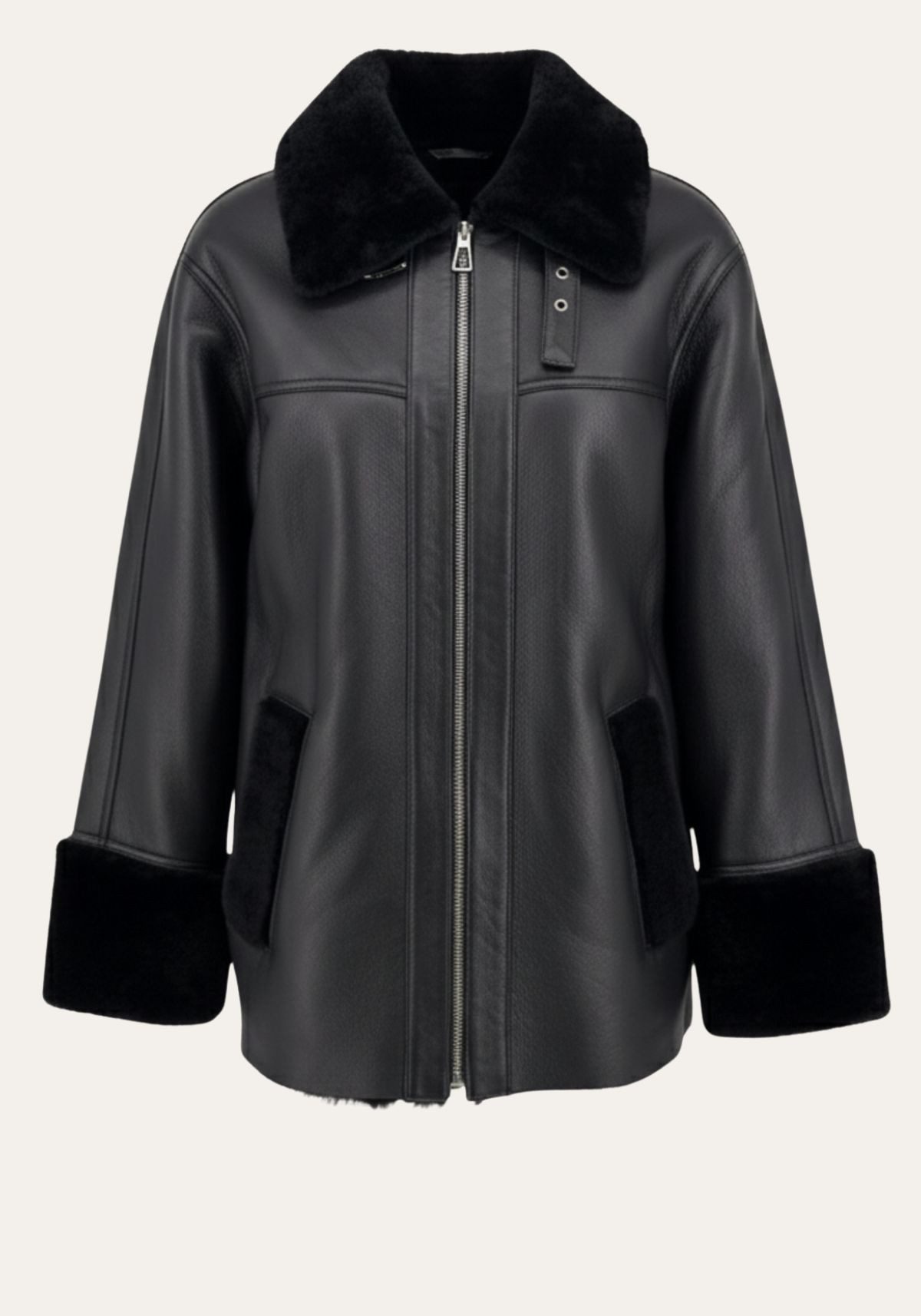 Hollert Winterjacke Shearling Lammfelljacke Celeste - Ruhe in Form und Struktur