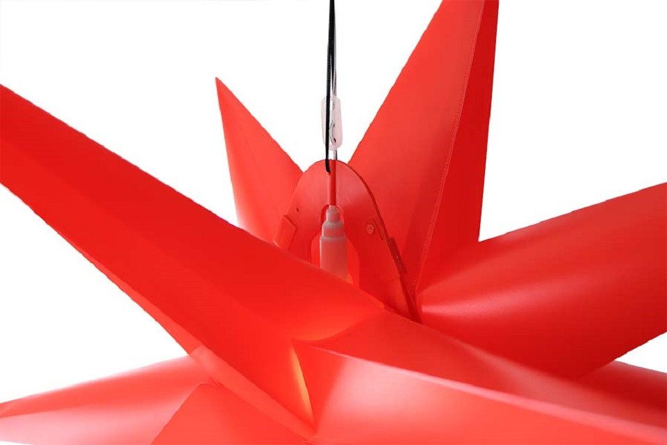 Gartenpirat LED Stern Faltstern 18 Zacken aus Kunstoff-Folie mit LED-Birne günstig online kaufen