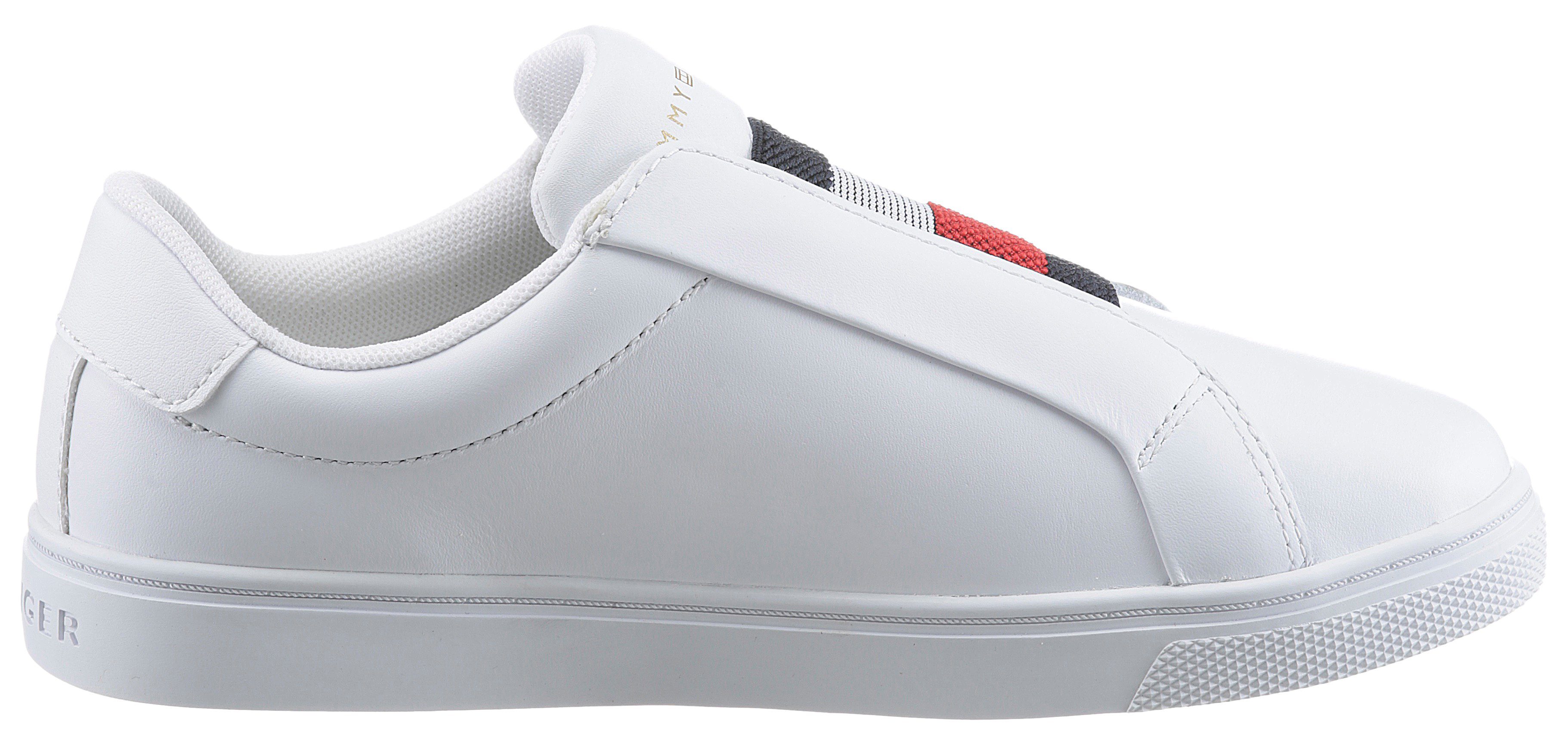 Tommy Hilfiger ELASTIC SLIP ON Slip-On breitem Gummizug SNEAKER mit weiß Sneaker