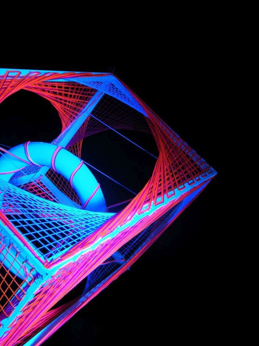 PSYWORK Dekoobjekt Schwarzlicht "Polar leuchtet StringArt Schwarzlicht Fadendeko 3D 1,05m, Lights", UV-aktiv, unter