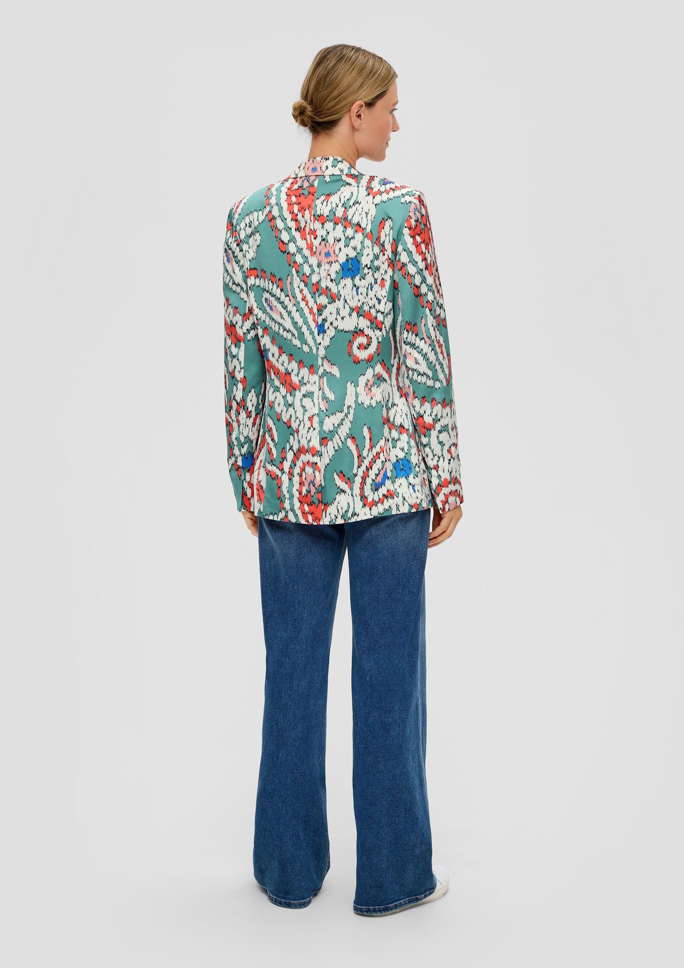 s.Oliver Jackenblazer Indoor-Blazer Satin-Blazer mit All-over-Muster