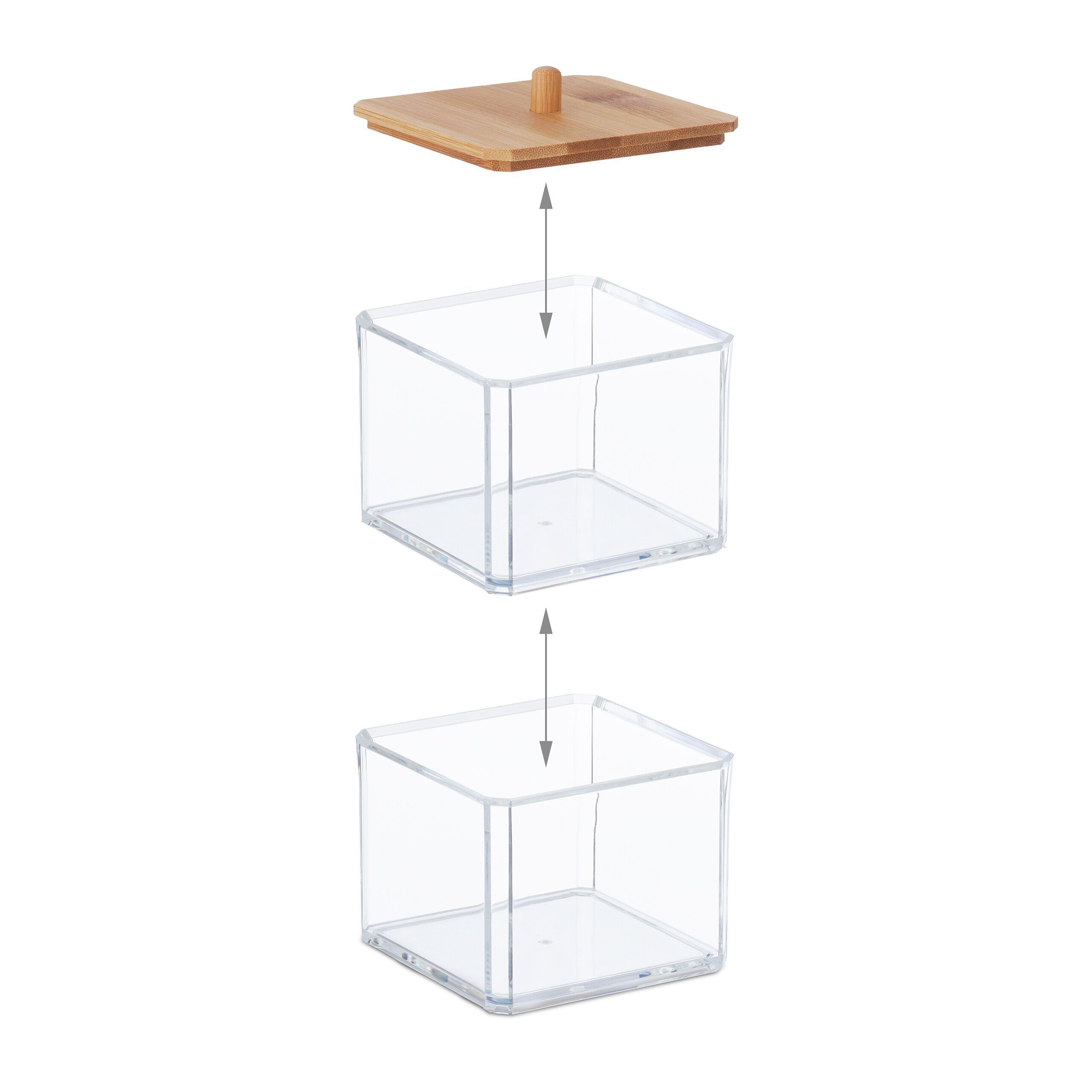 Alvinlite Wattestäbchen-Spender Aus Acryl - Transparente Aufbewahrungsbox Mit Deckel, Organizer