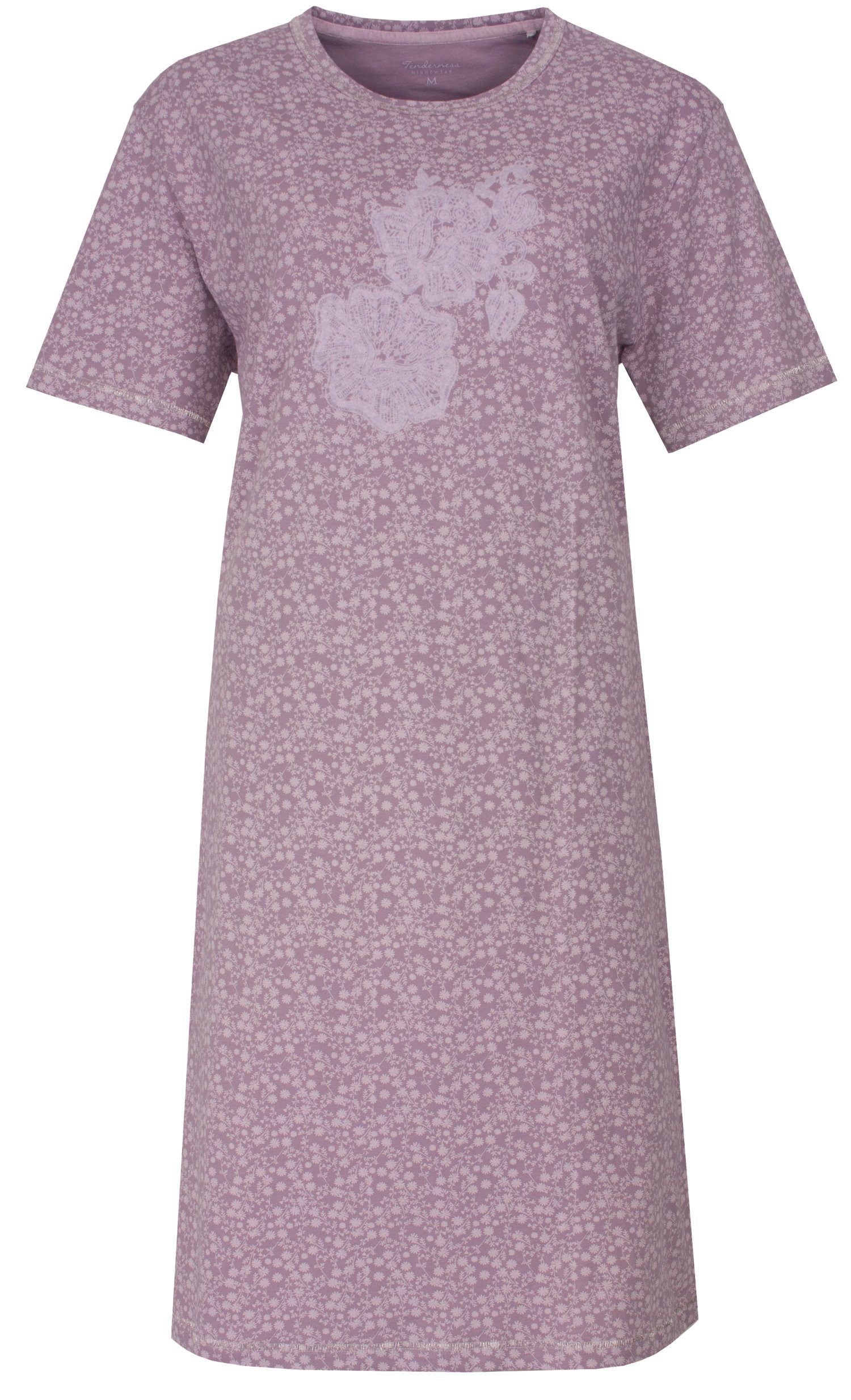 Tenderness Nachthemd Damen Schlafshirt mit kurzem Arm (1-tlg) Baumwolle