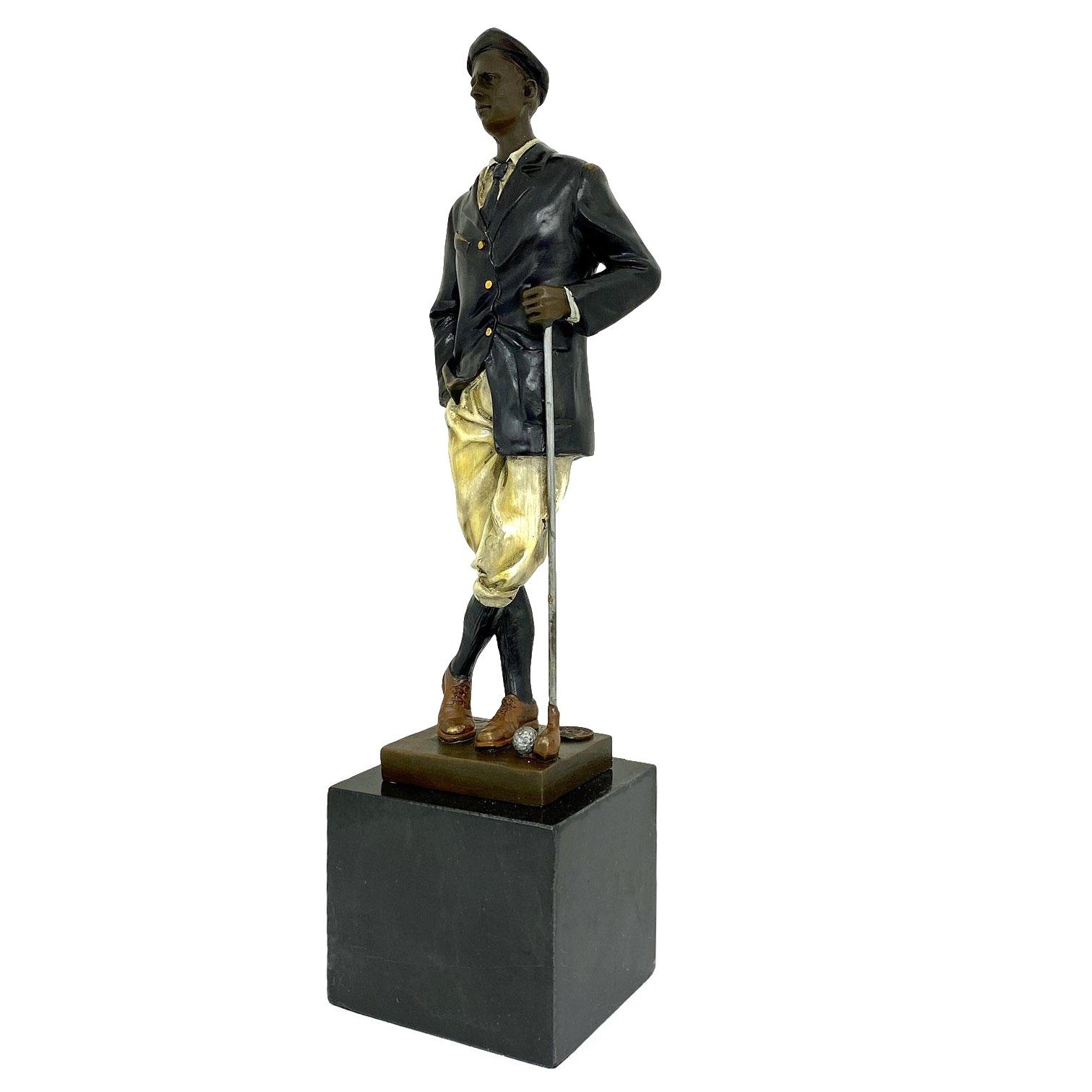 Großer Sonderpreis!! Aubaho Skulptur Bronzeskulptur Golf Golfer im Figur Antik-Stil Bronze Pokal Statue 32c