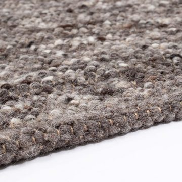 Wollteppich Handweb Woll-Teppich Neuseeland, TaCa Home, rechteckig, Höhe: 10 mm, Grau Multi - 60 x 90 cm