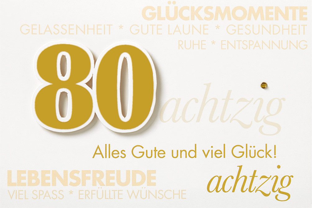 BSB Grußkarten 80.Geburtstag PopUpCard Klappkarte mit 3DInnenleben