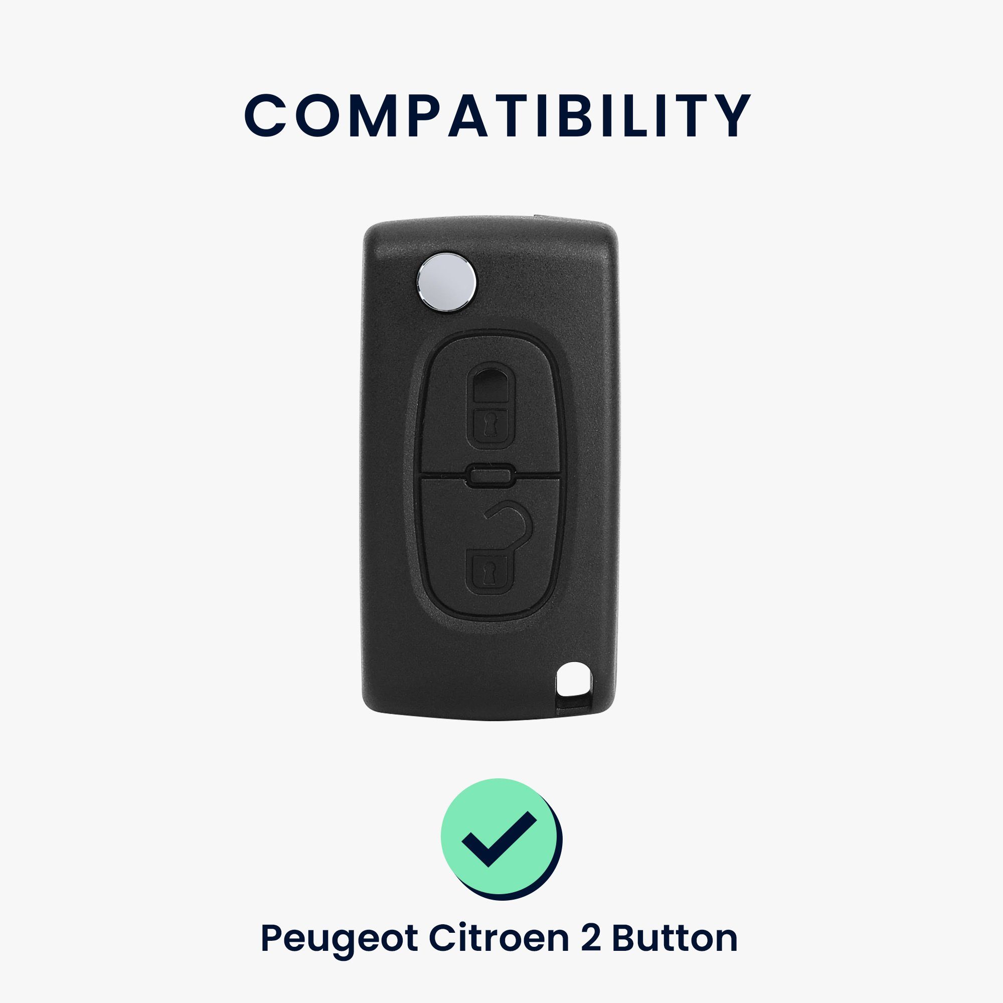 kwmobile Cover für Case Hülle Schlüsselhülle Peugeot Schlüssel Schlüsseltasche Autoschlüssel Citroen, Blau