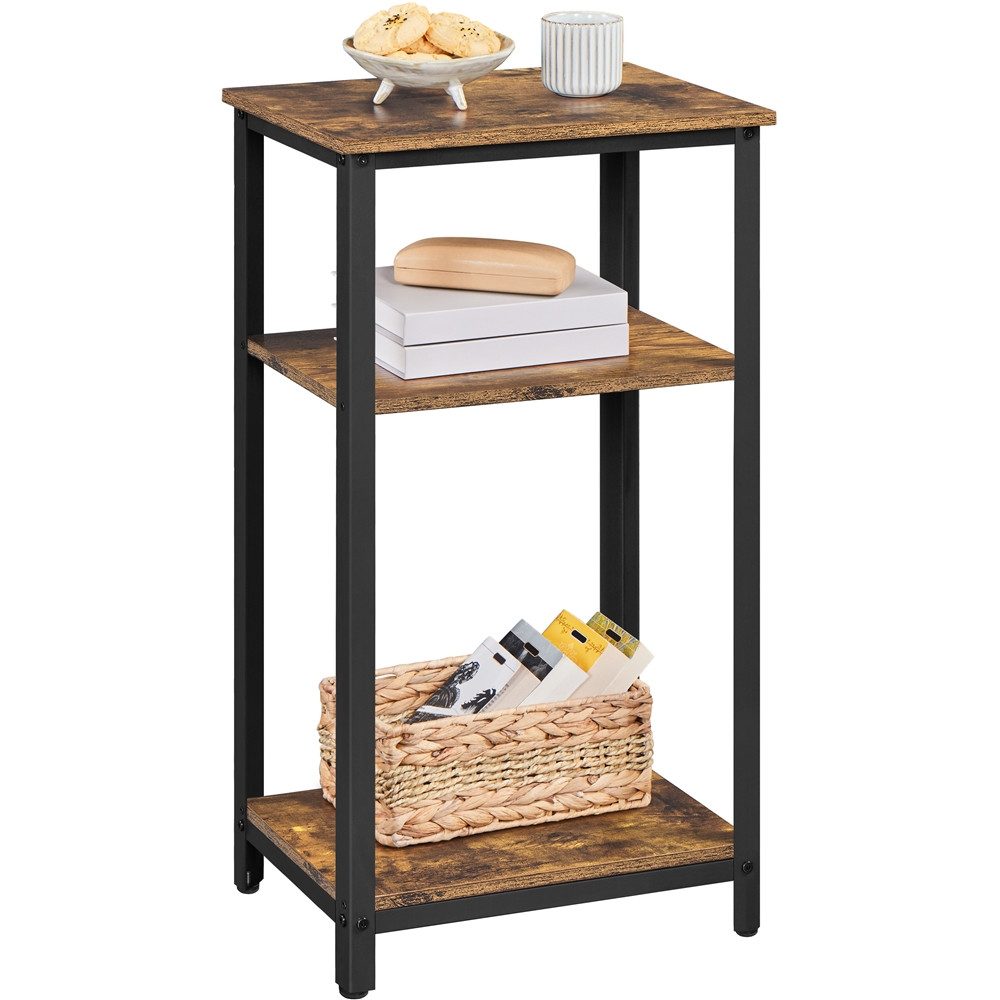 Yaheetech Beistelltisch Vintage Nachttisch, Nachtkonsole mit 3 Ablagen, Met günstig online kaufen