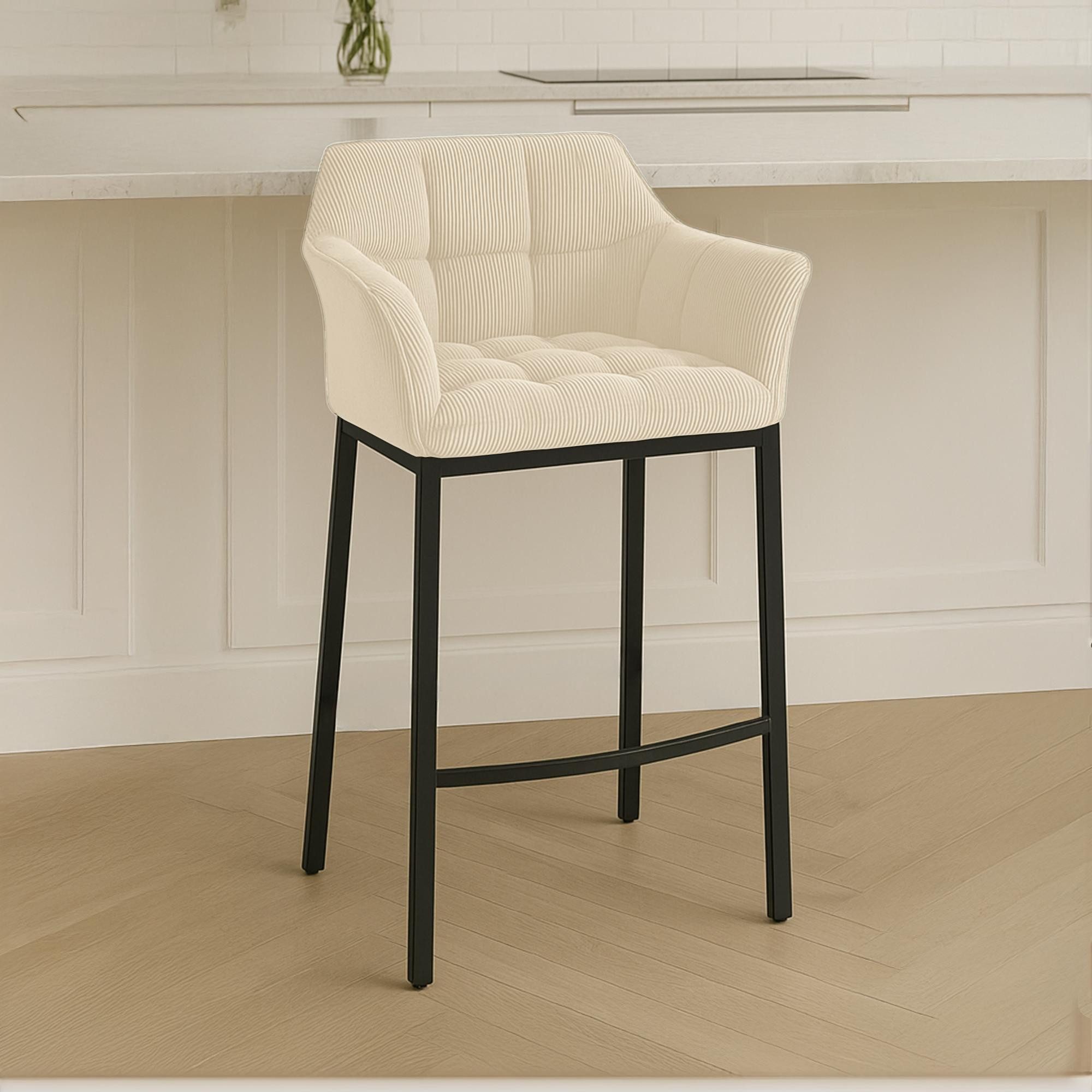 CLP Barhocker Damaso (1er, 1 St., 1er), mit Cordbezug, bis 240 kg belastbar