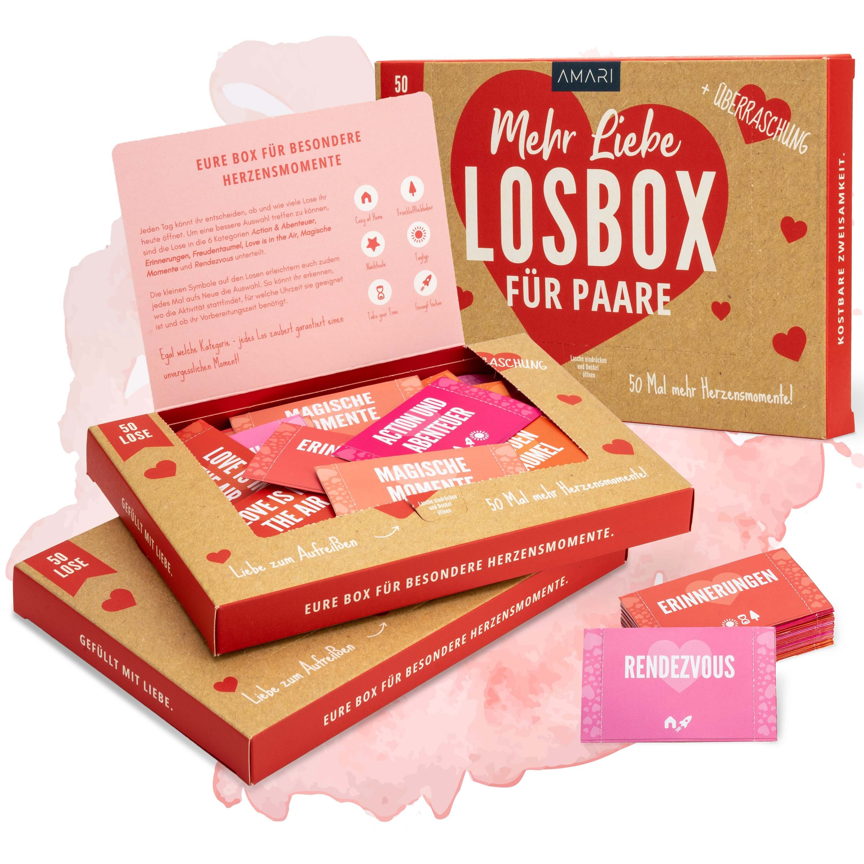 Amari Geschenkbox AMARI ® Losbox für Paare für 50 unvergessliche Momente - 50 Lose