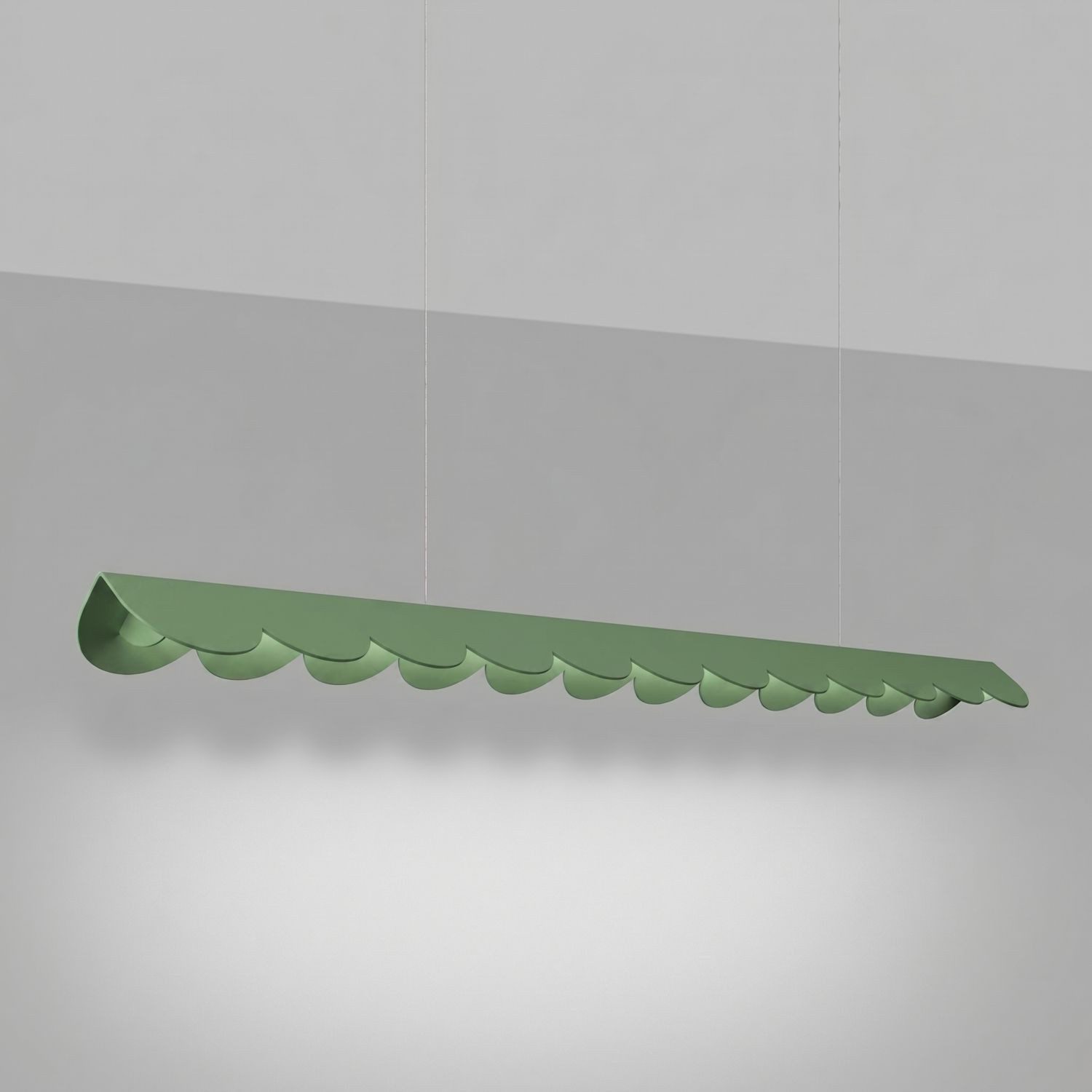 Licht-Erlebnisse Pendelleuchte GERAU, LED fest integriert, Neutralweiß, LED Aluminium H: max. 200 cm Salbei länglich 4000 K 1930 lm Modern
