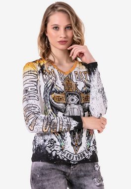 Cipo & Baxx Langarmshirt mit coolem Front- und Rückenprint