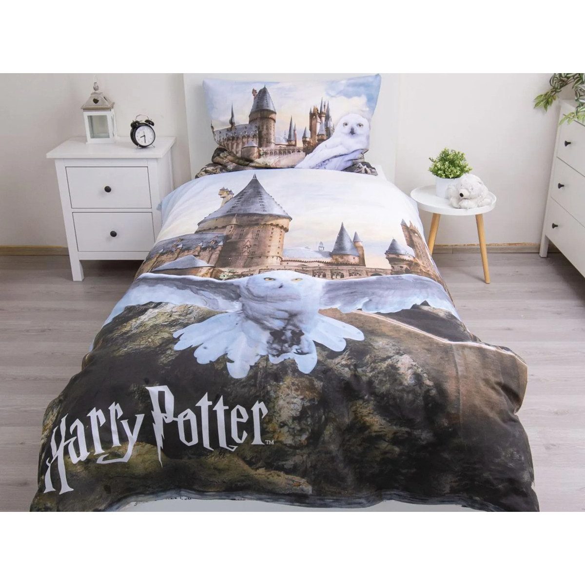 Harry Potter Bettwäsche Hedwig Kinder Bettwäsche Baumwolle 140x200 cm + 70x90 cm, Baumwolle