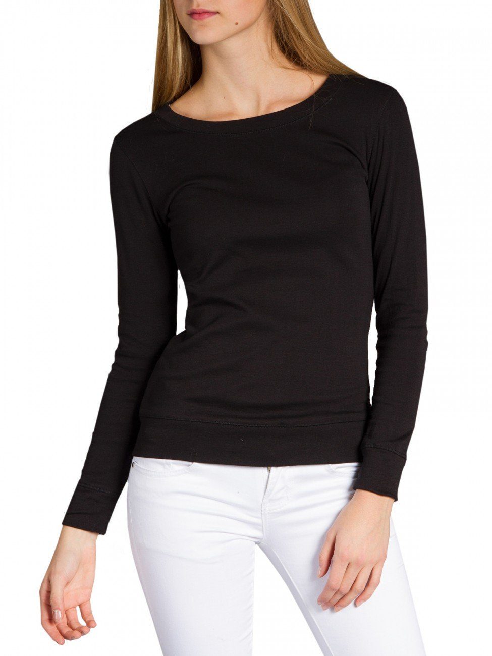 Caspar Langarmshirt MUSE SRT024 figurfreundliches Damen langarm Shirt