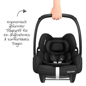 Maxi-Cosi Babyschale CabrioFix i-Size - Essential Black, bis: 12 kg, Baby Autositz ab Geburt - 12 Monate (40-75 cm) mit Sitzverkleinerer