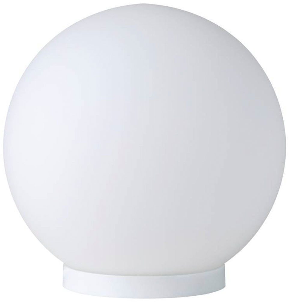 EGLO Tischleuchte RONDO Tischlampe, Metall in weiß, Glas in Opal matt weiß, E27, Leuchtmittel wechselbar, ohne Leuchtmittel, Nachttischlampe, zeitloses Design, modern, schlicht, 20x20cm