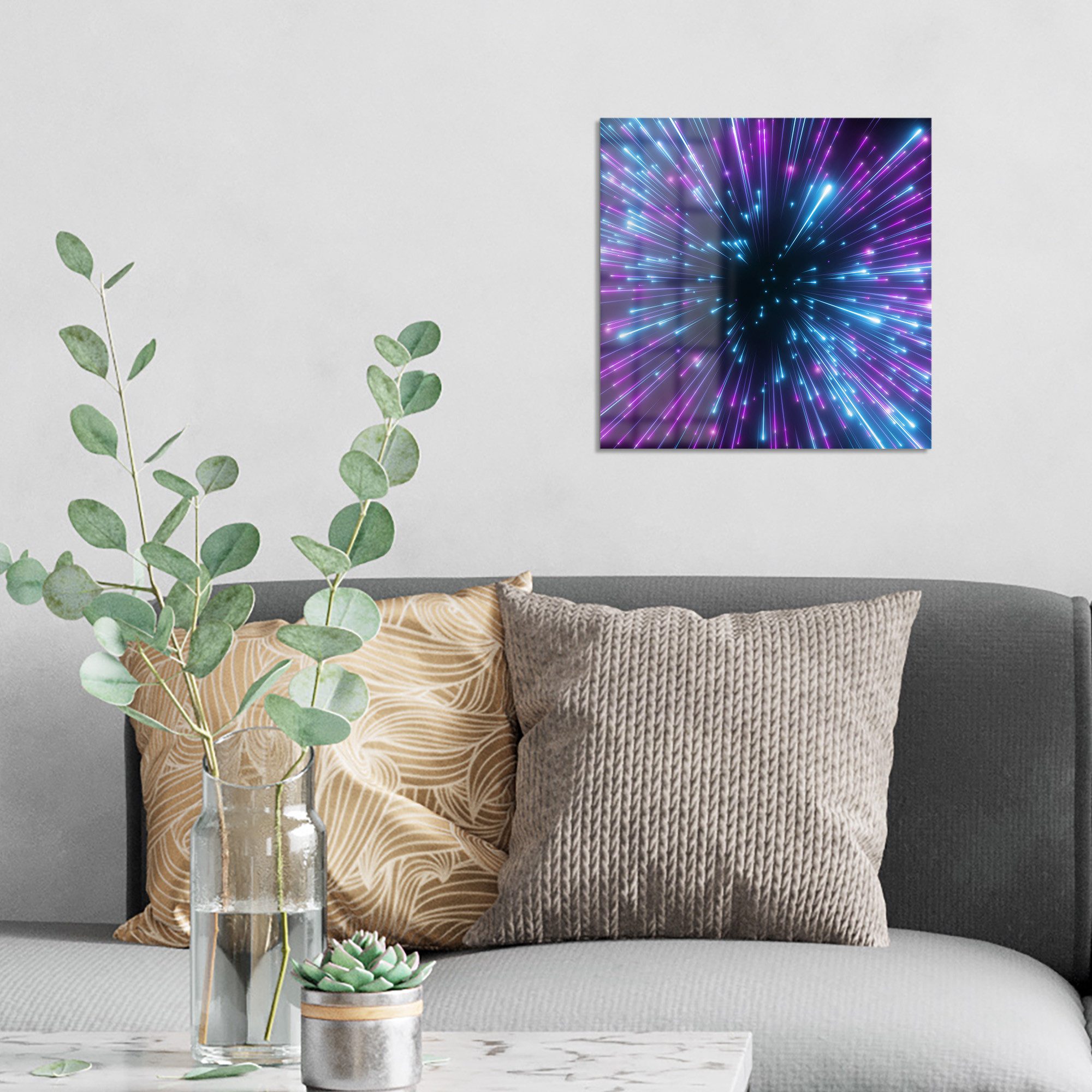 DEQORI Glasbild 'Lichter der Zukunft', 'Lichter der Zukunft', Glas Wandbild Bild schwebend modern