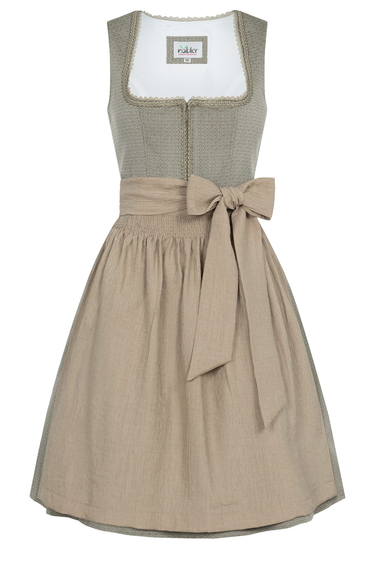 Nübler Trachtenkleid Midi Dirndl Flavienne in Sand von Nübler - Rocklänge 60 cm