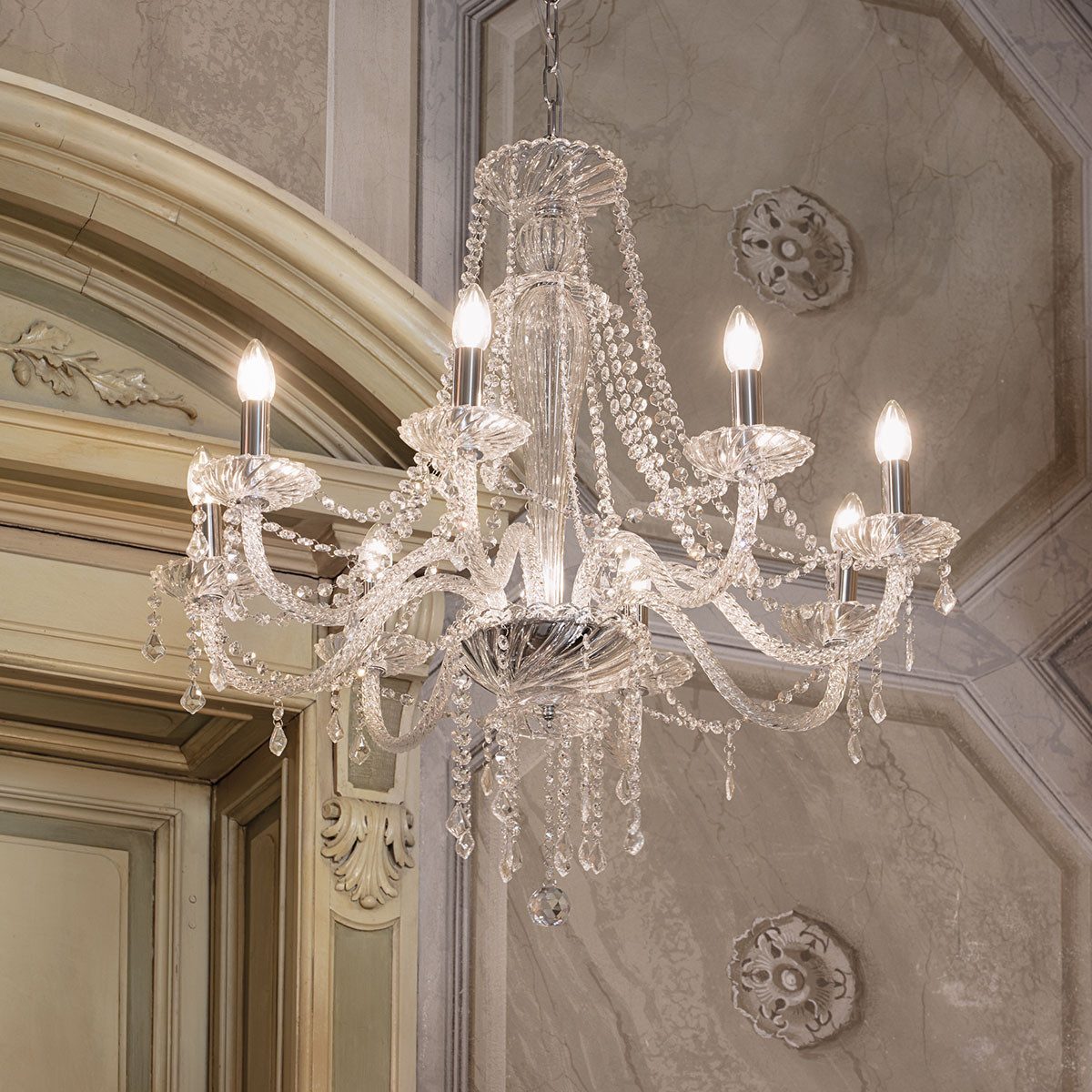Ideal Lux Kronleuchter Ideal Lux Amadeus SP6 Kronleuchter, Ø: 67 cm, LED wechselbar, Hängelampe E14