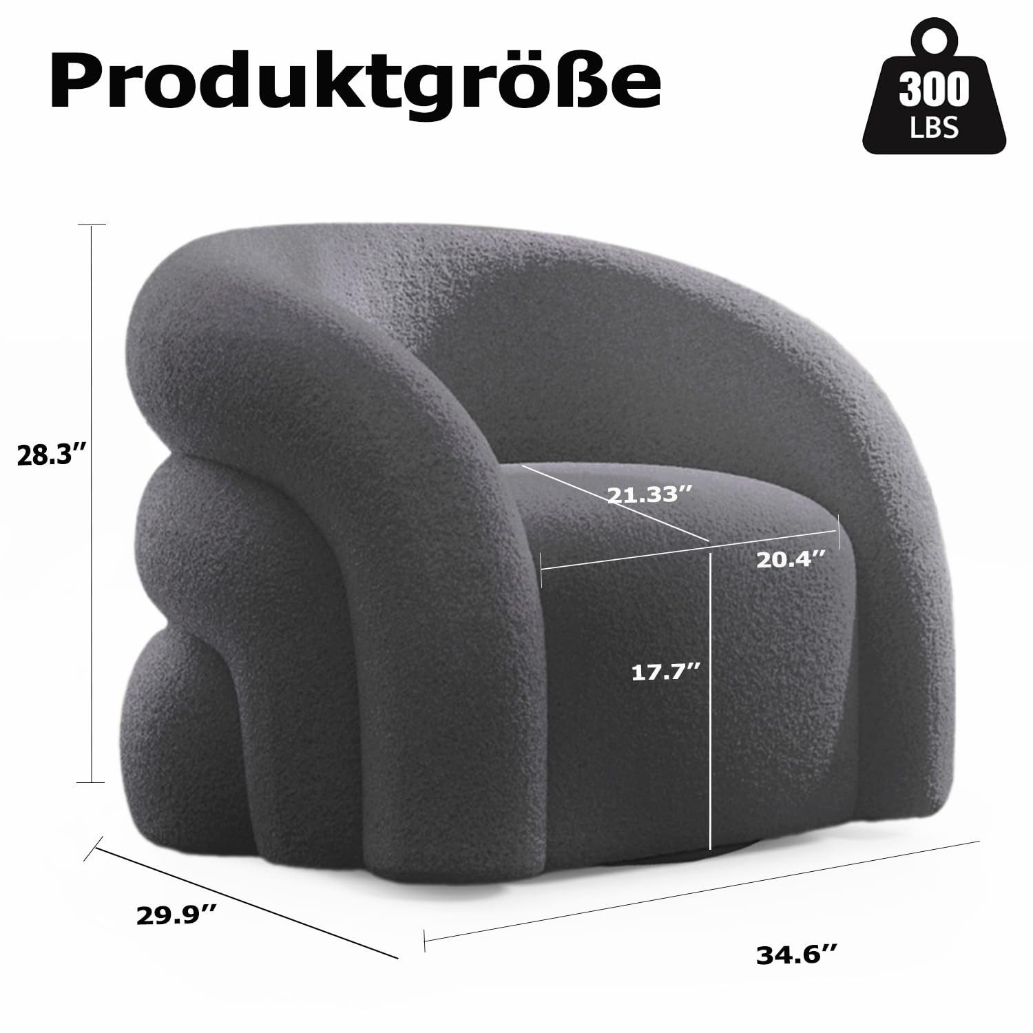 SEYNAR Drehsessel Moderner Boucle-Gewebe Polstersessel, Lesesessel, 360° Dr günstig online kaufen