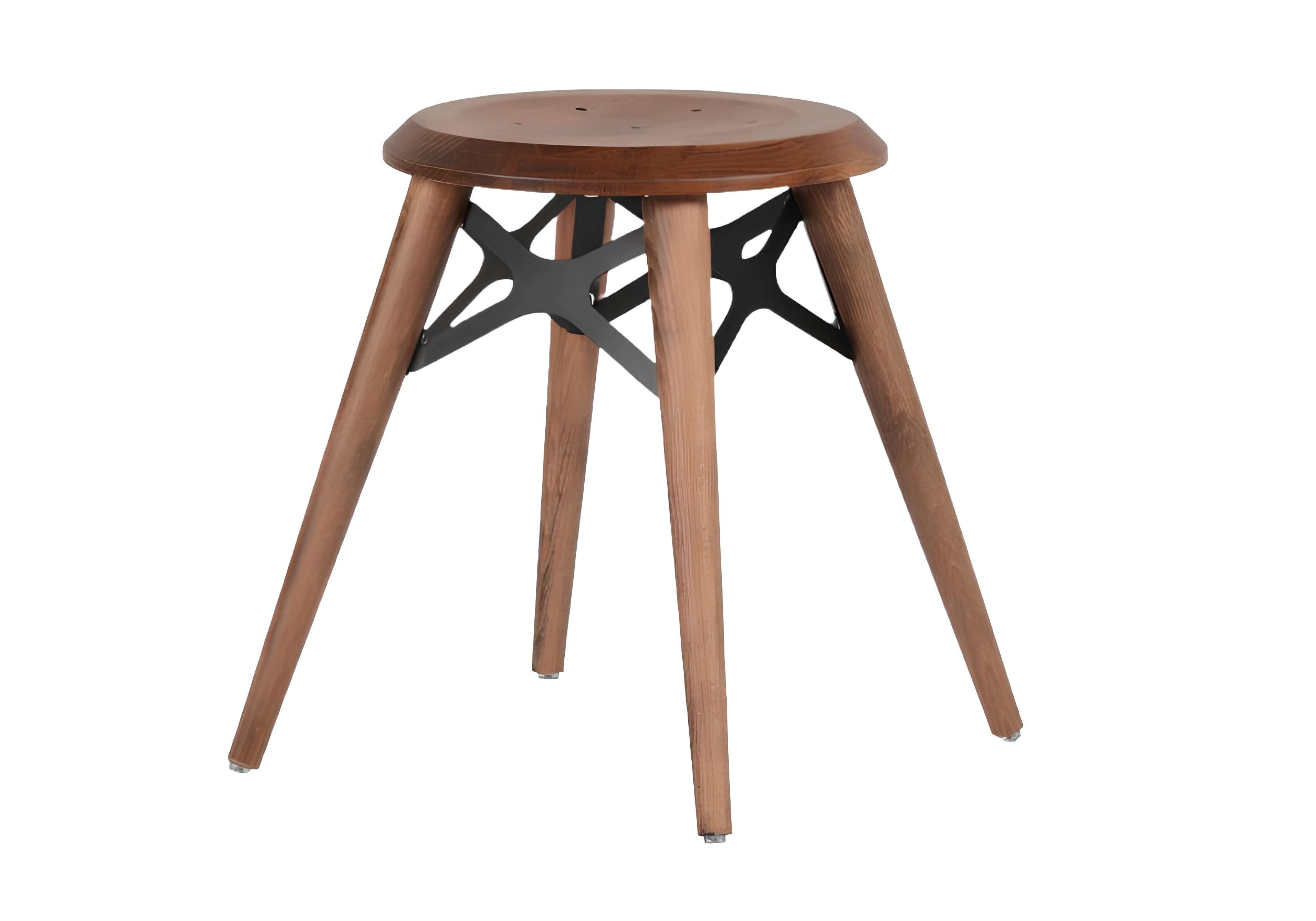 Xlmoebel Hocker Runder Holzhocker in schlichtem Design für Küche und Esszimmer (Hocker), Hergestellt in Europa