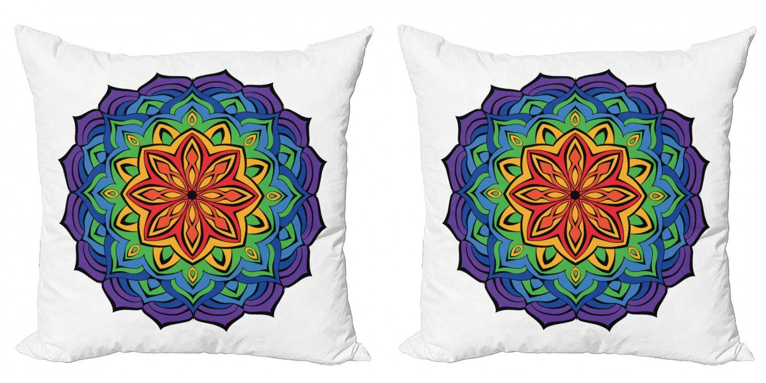 Accent Modern Abakuhaus Doppelseitiger Regenbogen-Mandala (2 Digitaldruck, Bloom Zimt Stück), Kissenbezüge