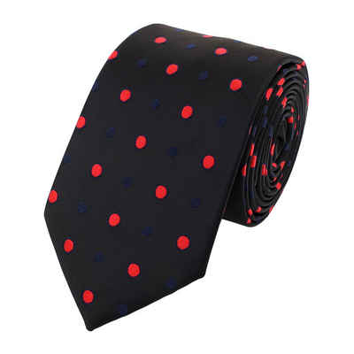 Fabio Farini Krawatte verschiedene Herren Schlips - Krawatten mit Punkten in 6cm Breite (ohne Box, Gepunktet) Schmal (6cm), Schwarz (Dunkelblau, Rot)