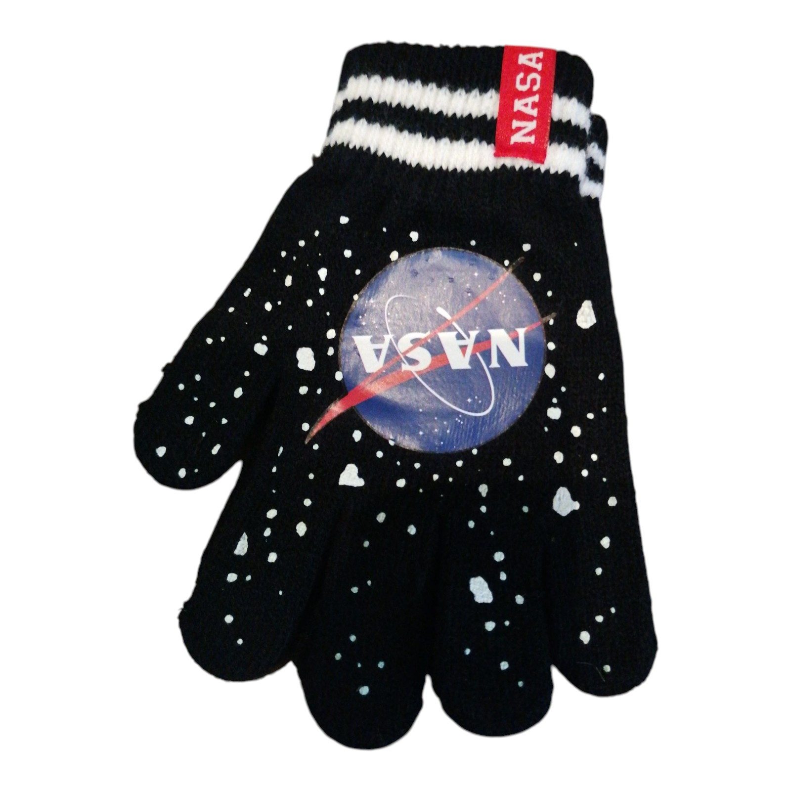 NASA Strickhandschuhe NASA Kinder Strick-Handschuhe, Schwarz, OneSize ca. 3–8 Jahre