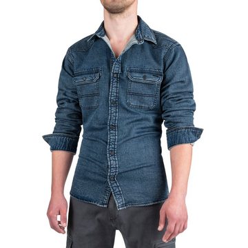 Indicode Langarmhemd Herrenhemd - Modell Cash - in 2 Farben - Jeansoptik Tragekomfort